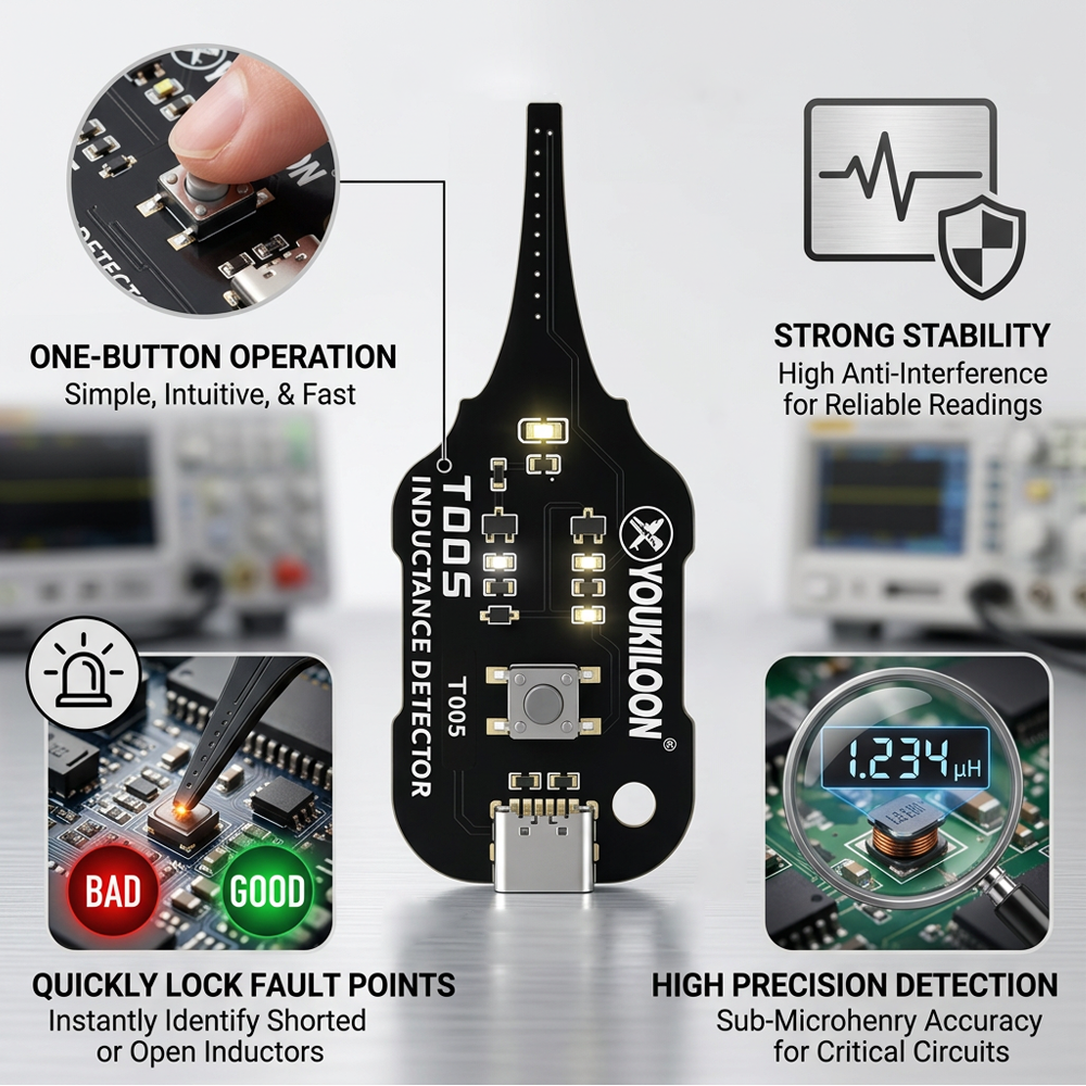 mellowzo®🥳2026 HOT SALE🥳💞50K+ SOLD!💡⚙️ 50% OFF! In-Circuit Inductor Tester – One-button simplicity, clear indicator. Non-contact, rapid diagnosis. A must-have for electronics repair. 📟🕊️