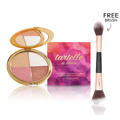 Rolimey 𝑬𝒚𝒆 & 𝒄𝒉𝒆𝒆𝒌 palette - eyeshadow and highlighter makeup (with Detachable Brush)